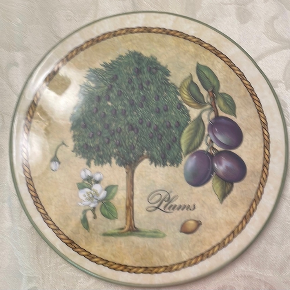 Duo Torri Cermaic Botanicals Serving Platters Made in Italy By  14” Diameter Ea.